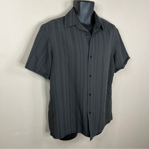 Medium Axcess Men’s Grey Short Sleeve Button Down Shirt Retro Rockabilly - Picture 4 of 8